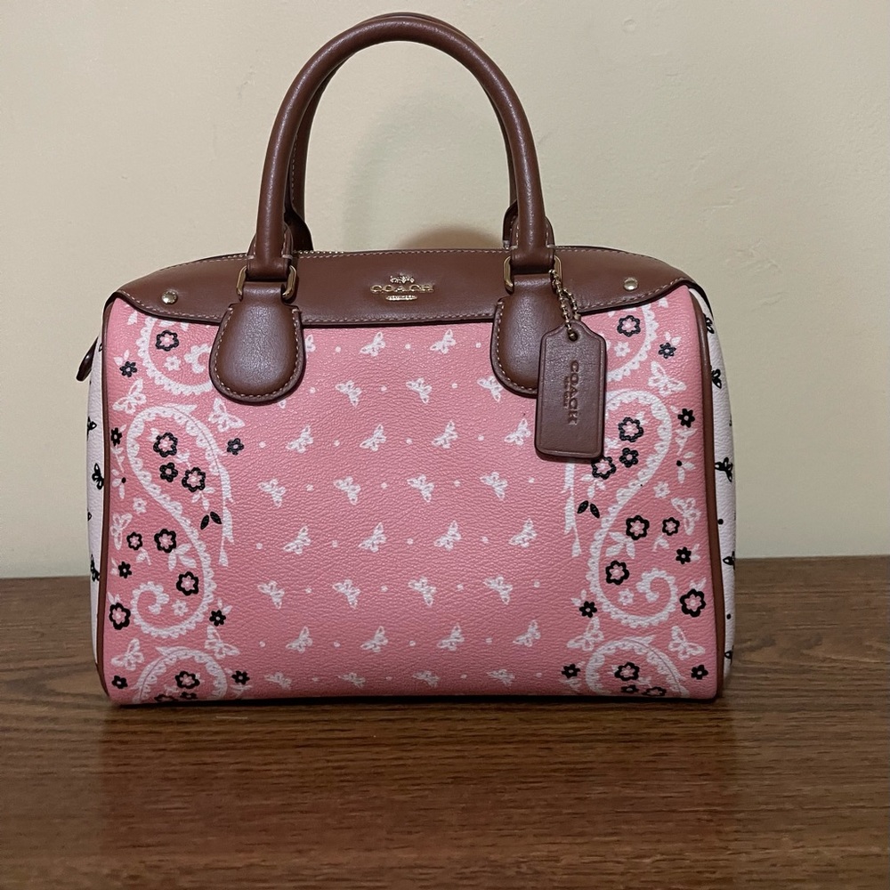 Coach Butterfly Bandana Print Bennett Satchel - Picture 5 of 14
